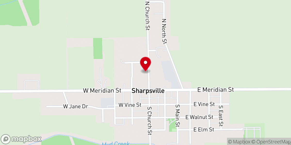 Map showing location of Stout & Son Sharpsville Chapel