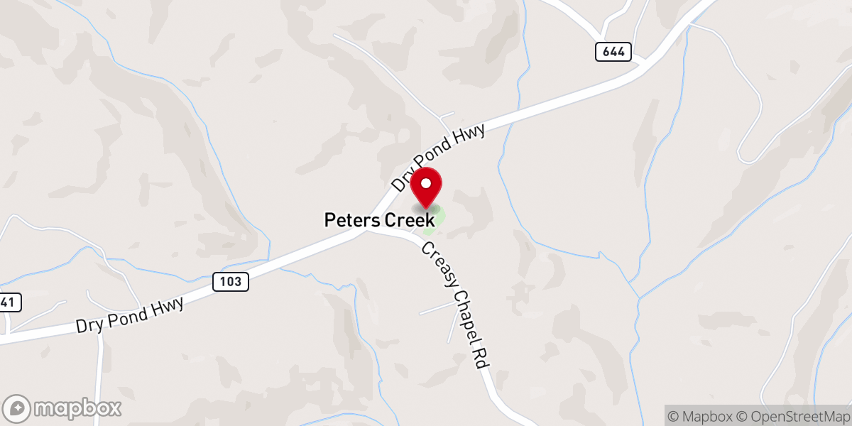 Map showing location of Creaseys Chapel