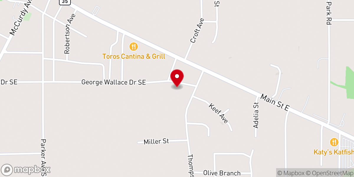 Map showing location of Robertson Chapel United Methodist Church