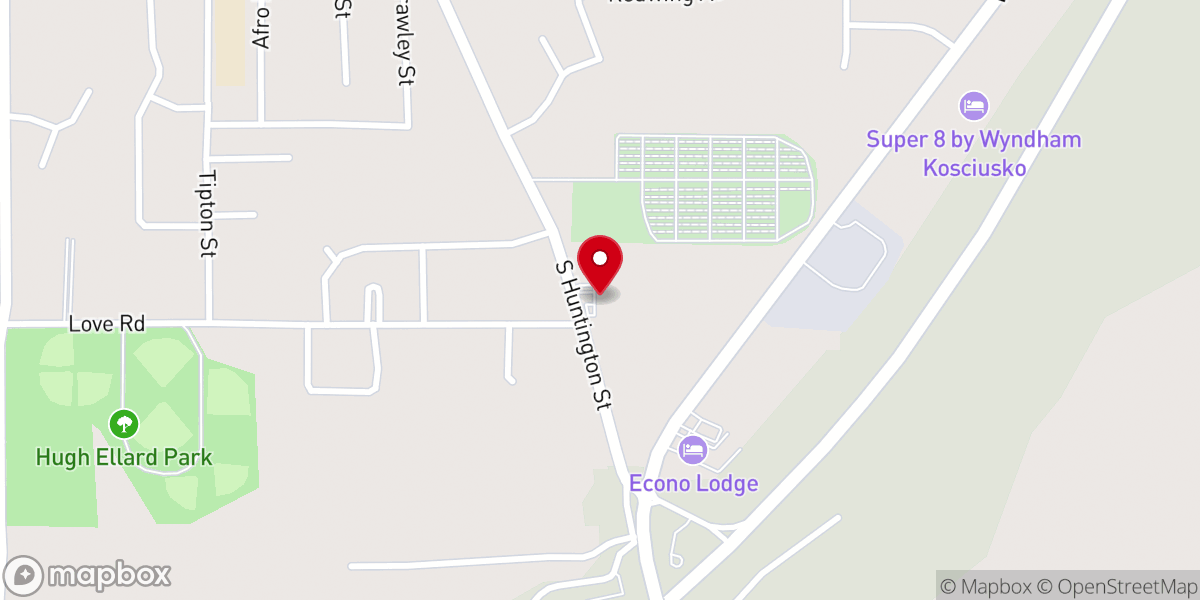 Map showing location of Parkway Baptist Church