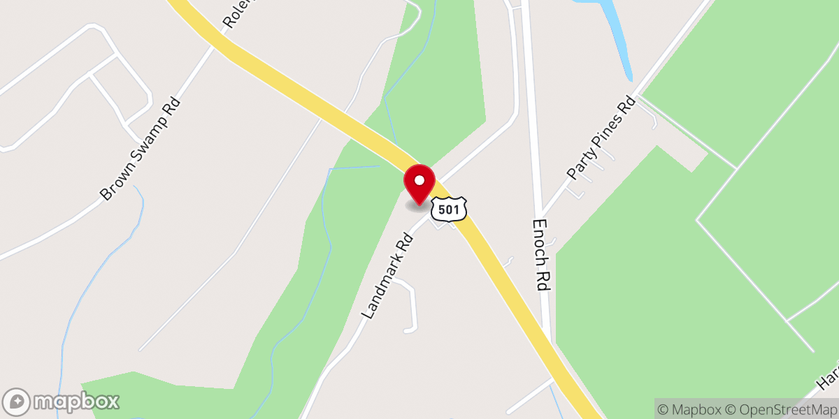 Map showing location of Brown Swamp Church