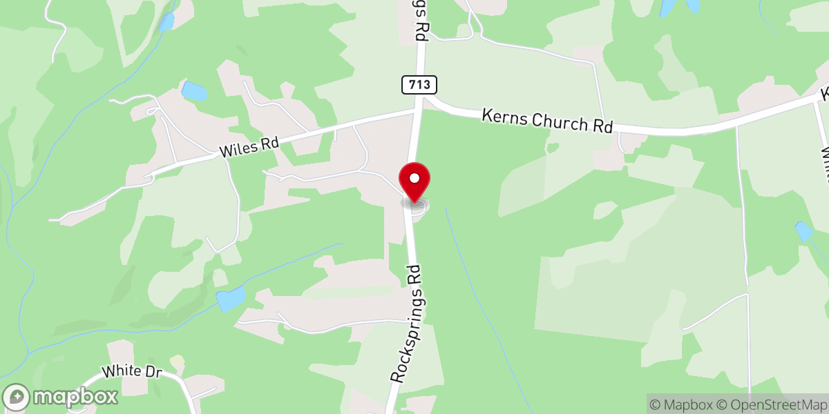 Map showing location of Rock Springs United Methodist Church