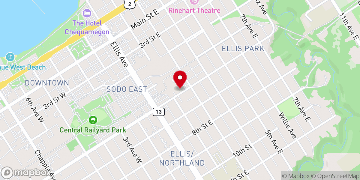Map showing location of Ashland Fire Department