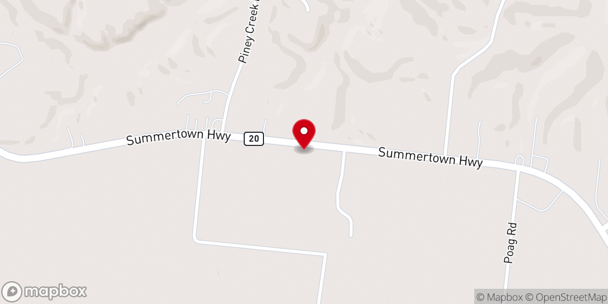 Map showing location of Garrett Baptist Church