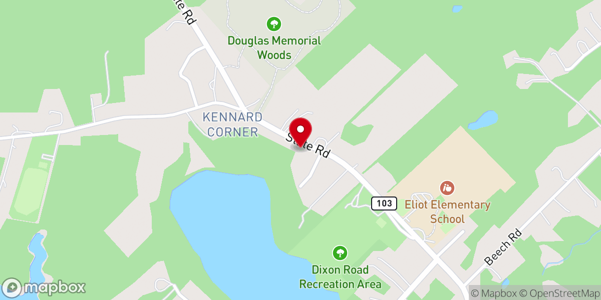 Map showing location of First Congregational Church of Eliot UCC