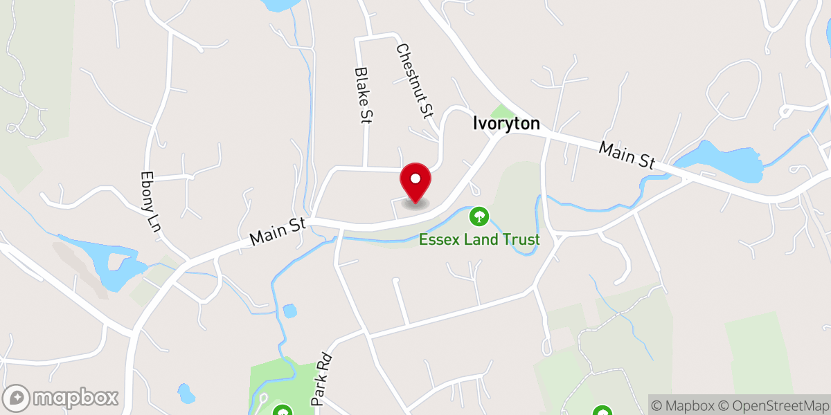 Map showing location of Ivoryton Congregational Church