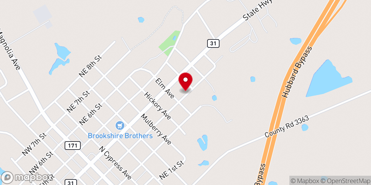 Map showing location of Hubbard United Pentecostal Church