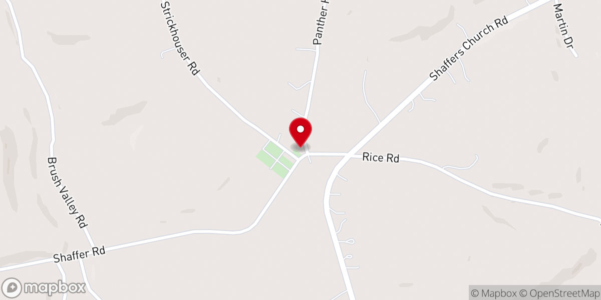 Map showing location of Zion (Shaffer's) United Lutheran Church