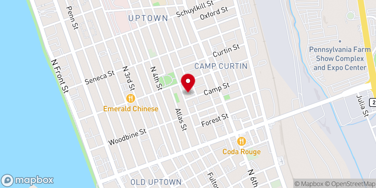 Map showing location of Wesley Union AME Zion Church