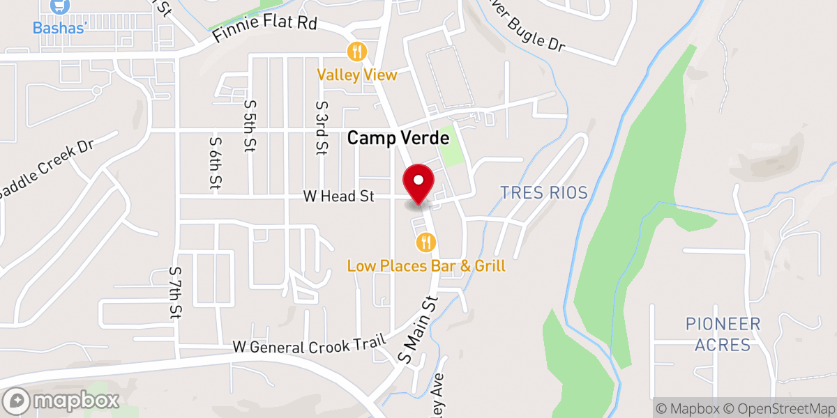 Map showing location of Calvary Chapel of Camp Verde