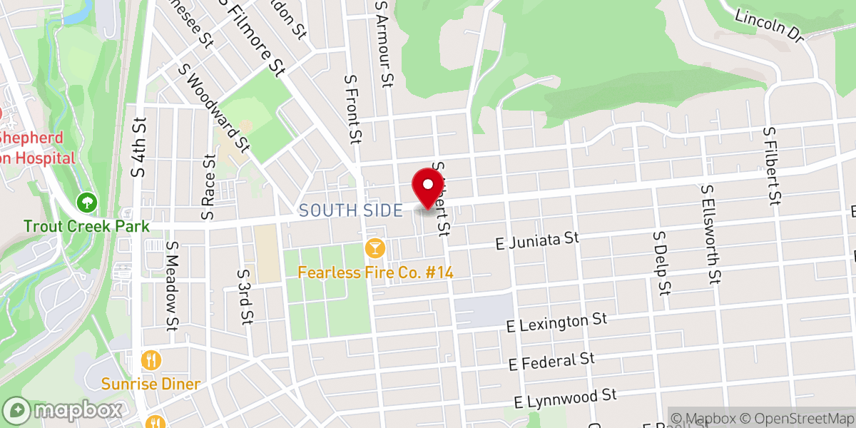 Map showing location of Saint Mark's United Church of Christ