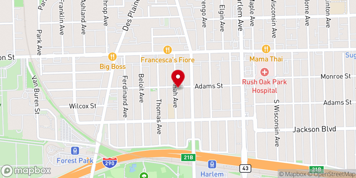 Map showing location of Mount Moriah Baptist Church of Christ