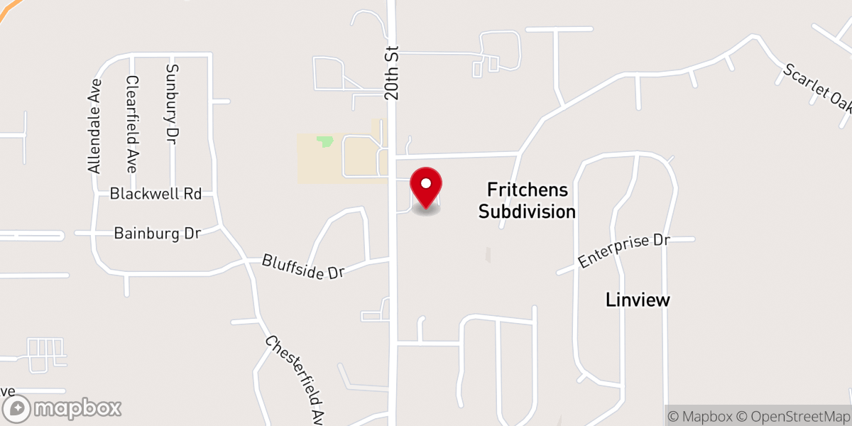 Map showing location of Bethlehem Lutheran Church