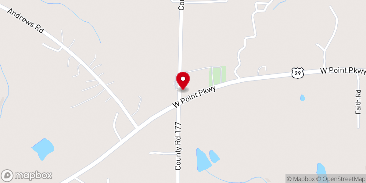 Map showing location of Shady Grove Baptist Church