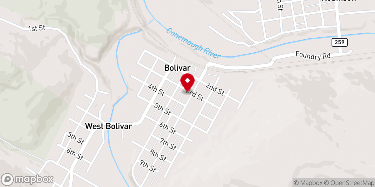 Map showing location of United Presbyterian Church