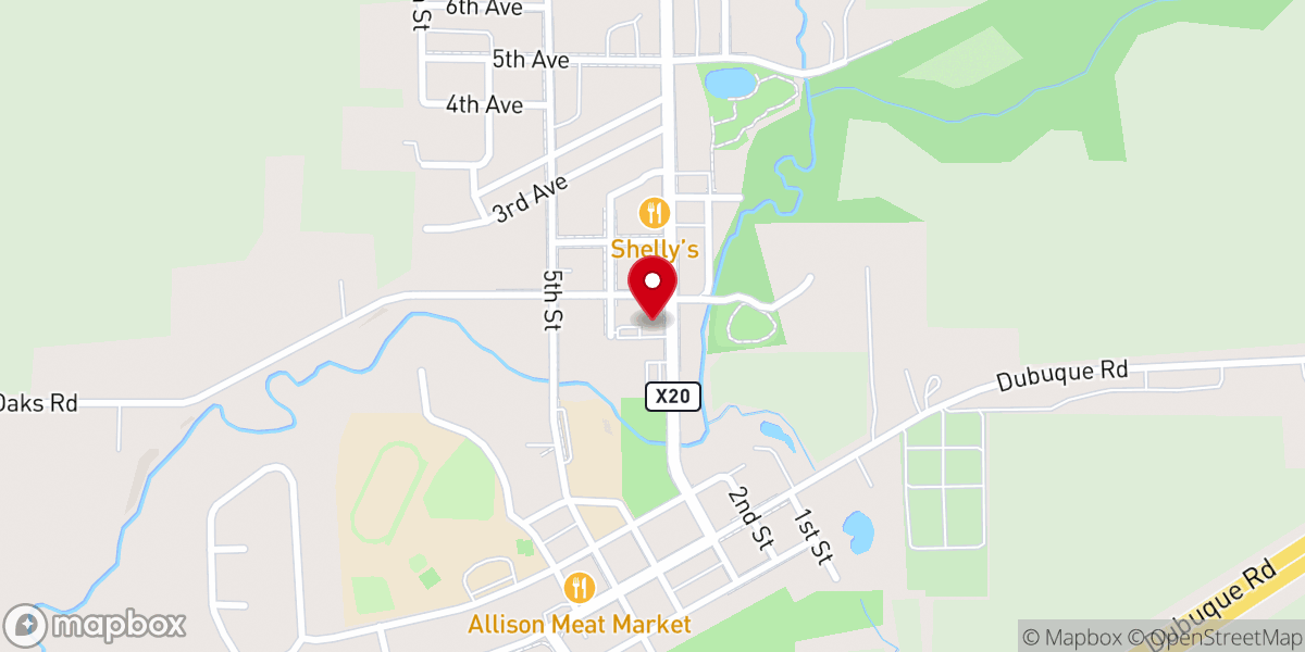 Map showing location of Springville Methodist Church
