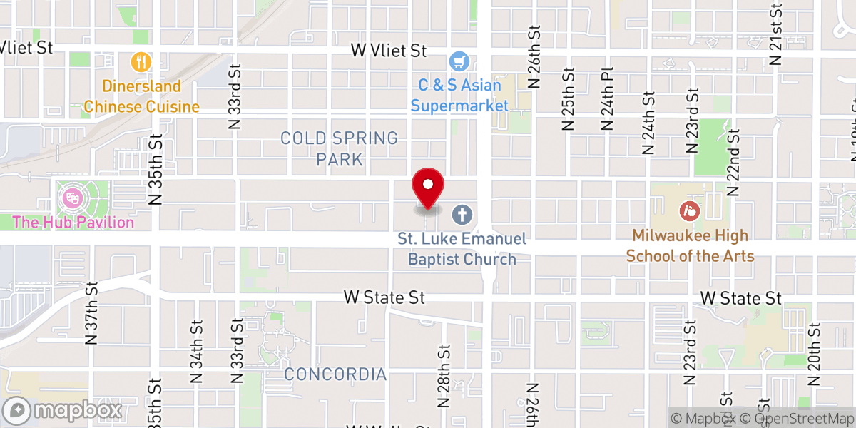 Map showing location of Bethesda Church of God in Christ