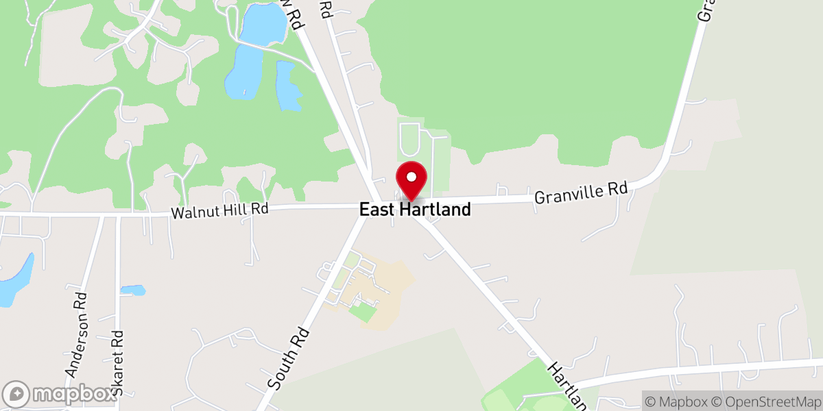 Map showing location of East Hartland