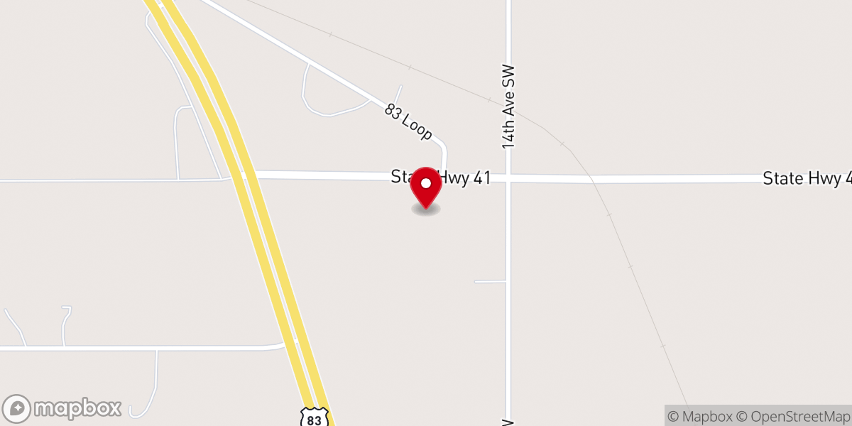Map showing location of First Presbyterian Church of Wilton ND