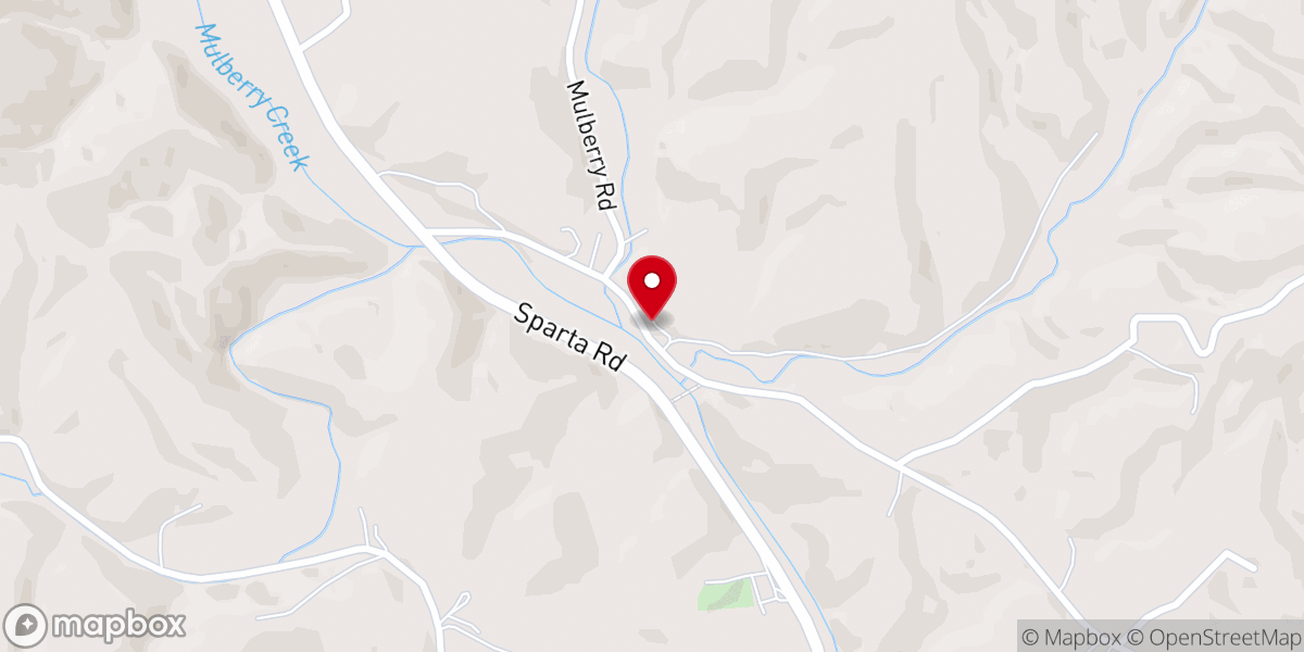 Map showing location of Mulberry Primitive Baptist Church