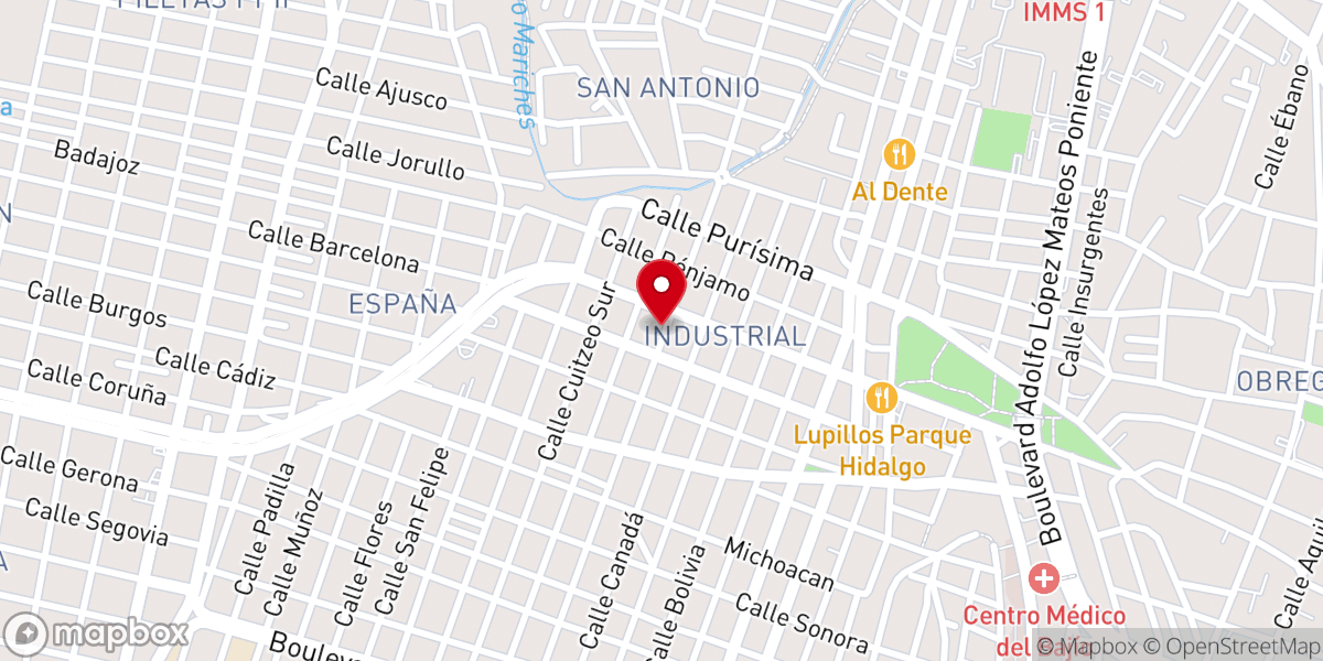 Map showing location of Parroquía del Espíritu Santo