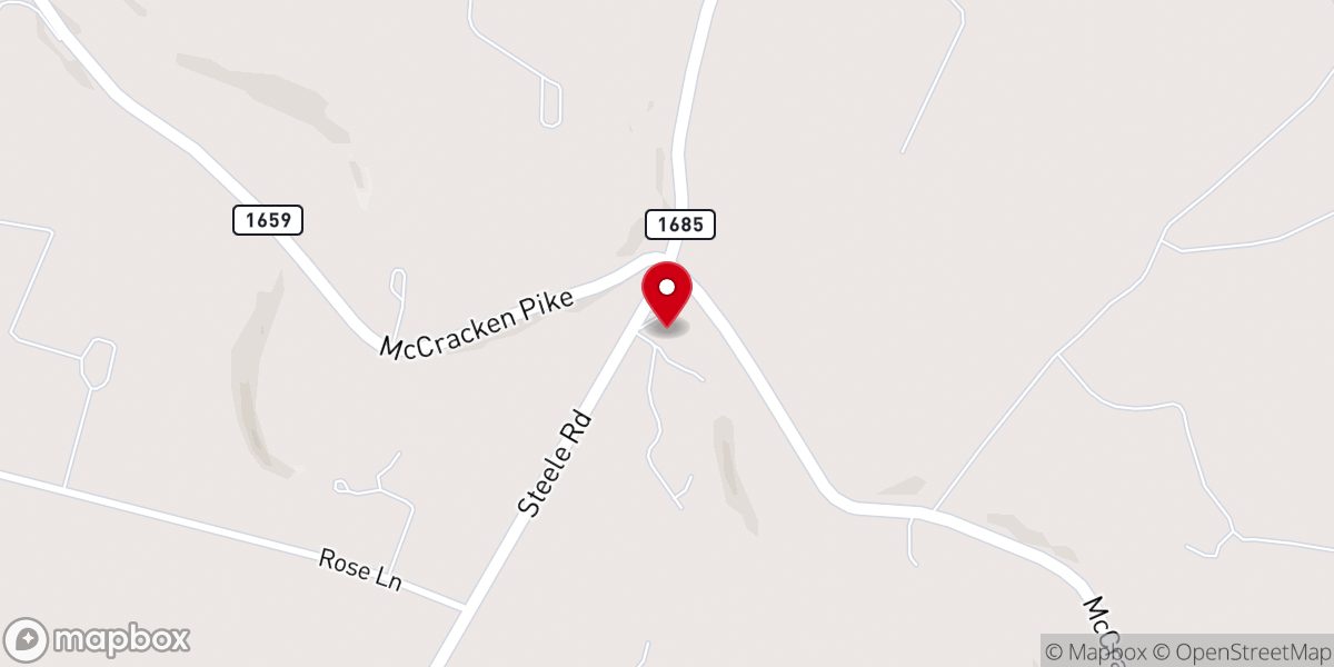 Map showing location of Glen's Creek Baptist Church