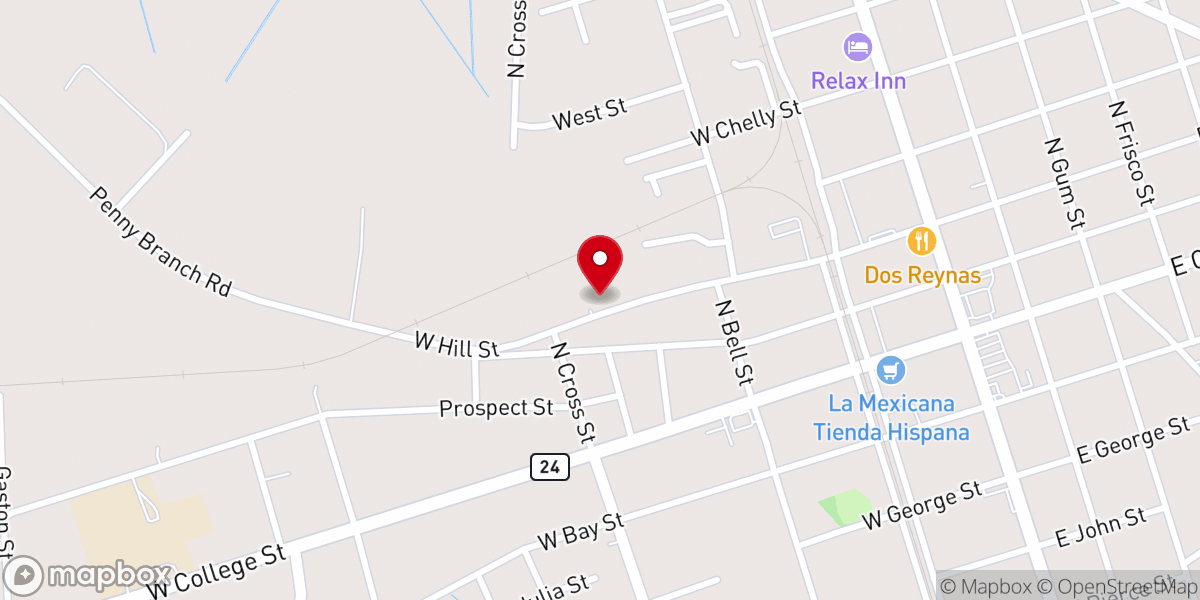 Map showing location of First Missionary Baptist Church Turkey