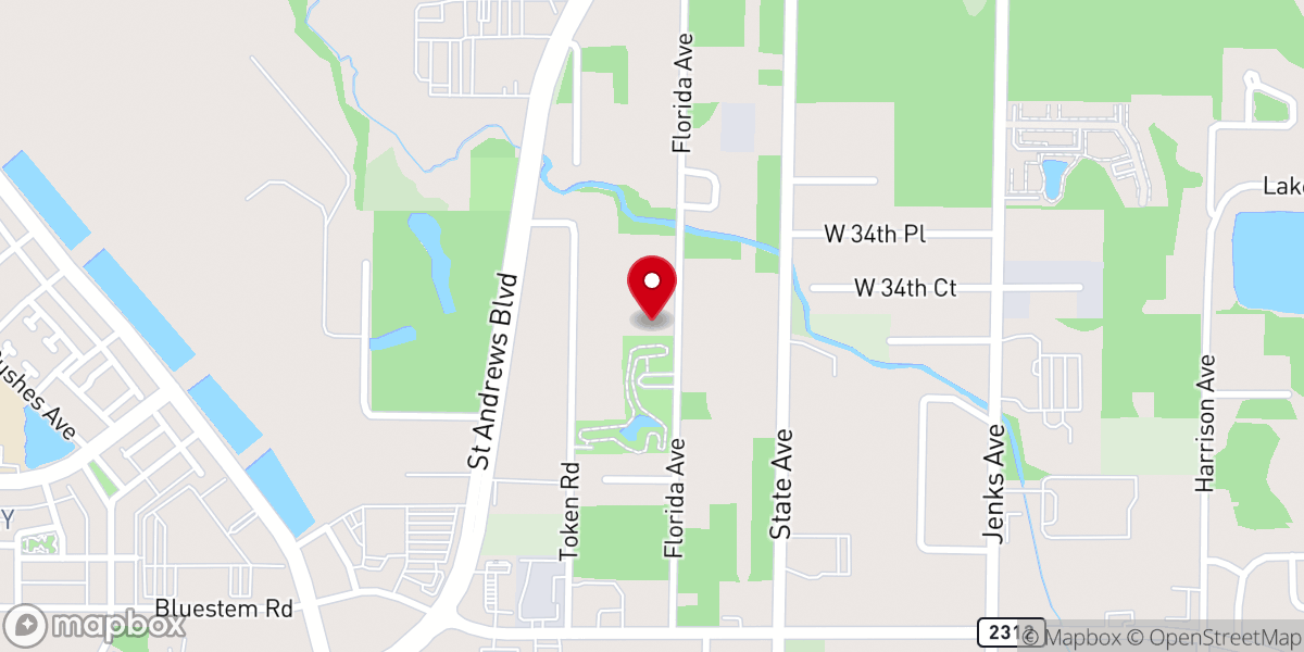 Map showing location of Panama City Church of Christ