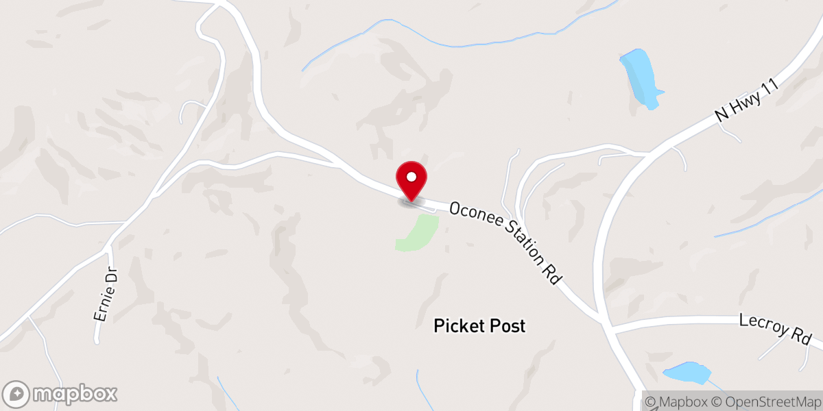 Map showing location of Pleasant Ridge Baptist Church