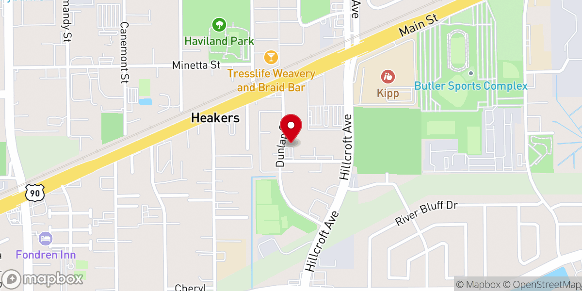 Map showing location of Canaan Christian Church