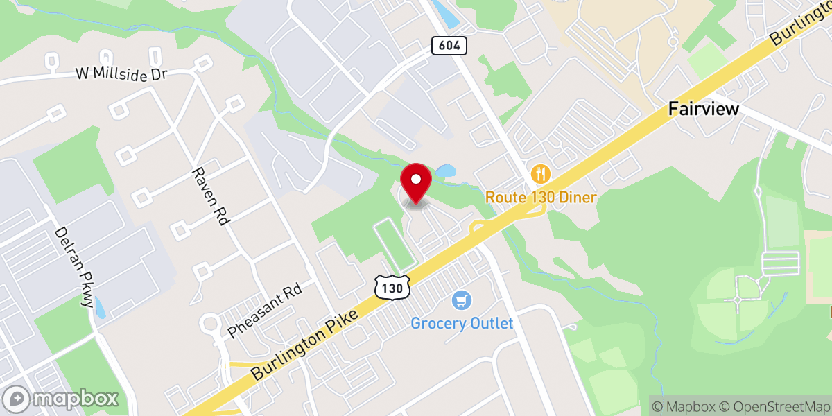Map showing location of Agape House of Worship - South Jersey