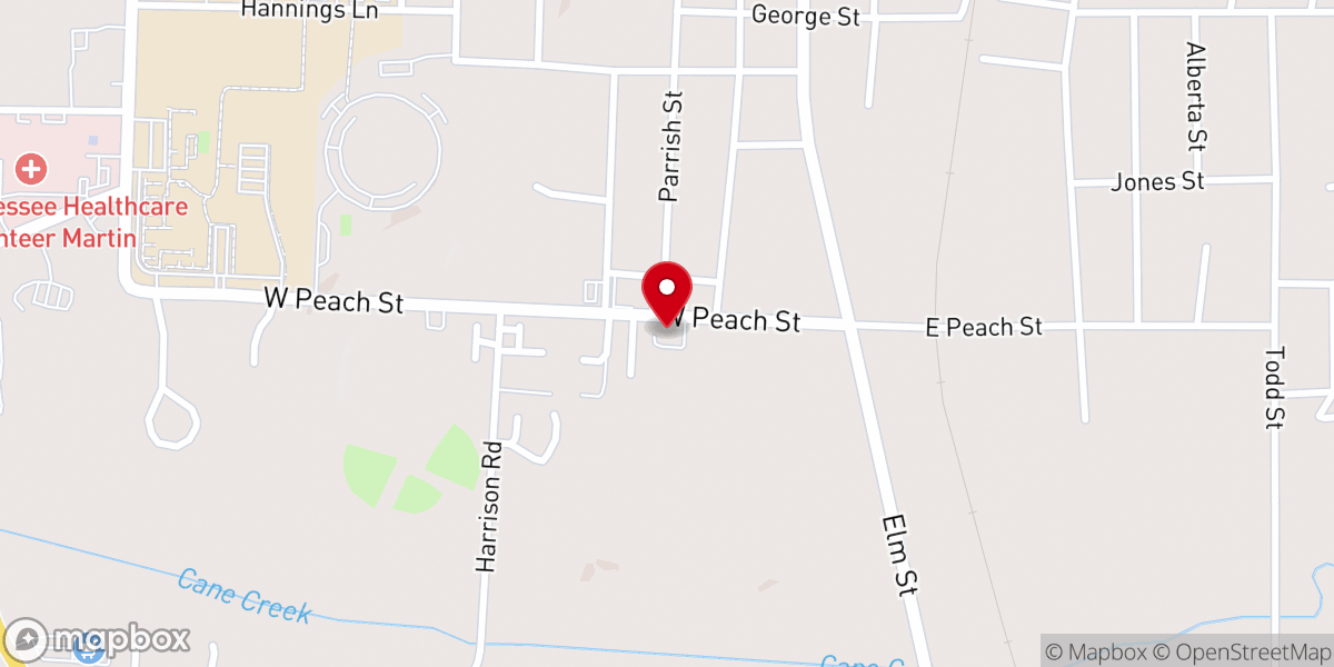Map showing location of Macedonia Primitive Baptist Church