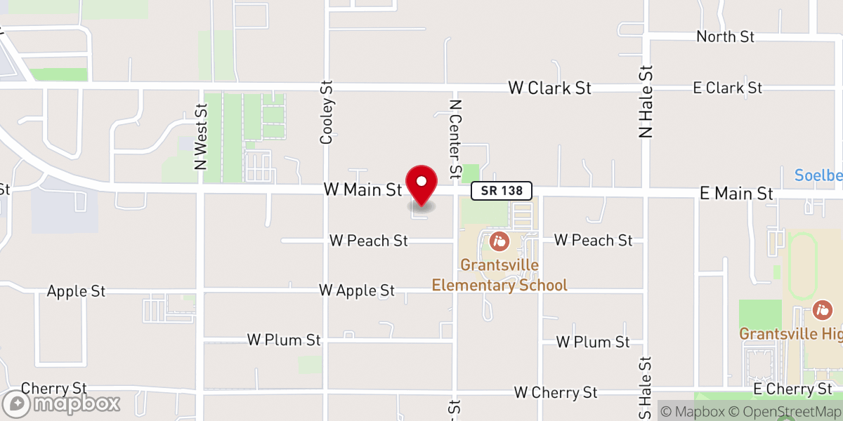 Map showing location of Grantsville First Baptist Church