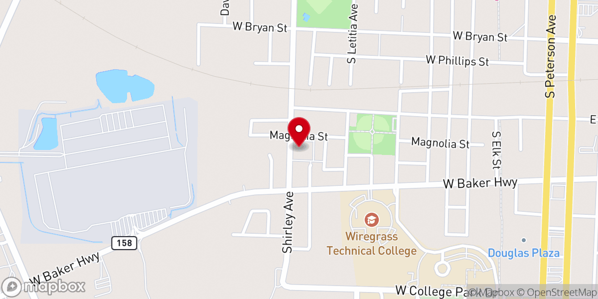 Map showing location of Young's Chapel
