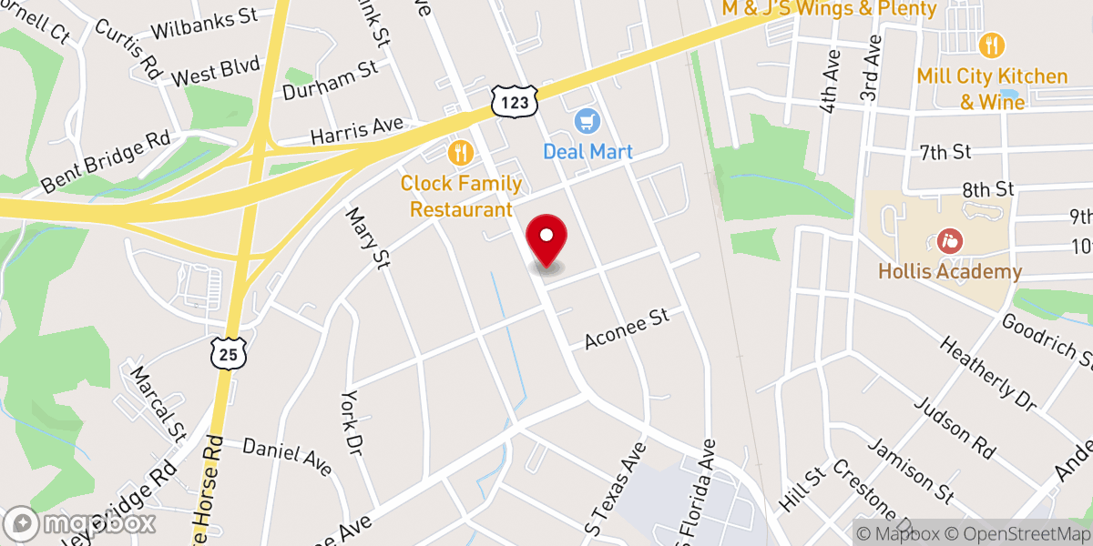 Map showing location of Harvest Time Restoration