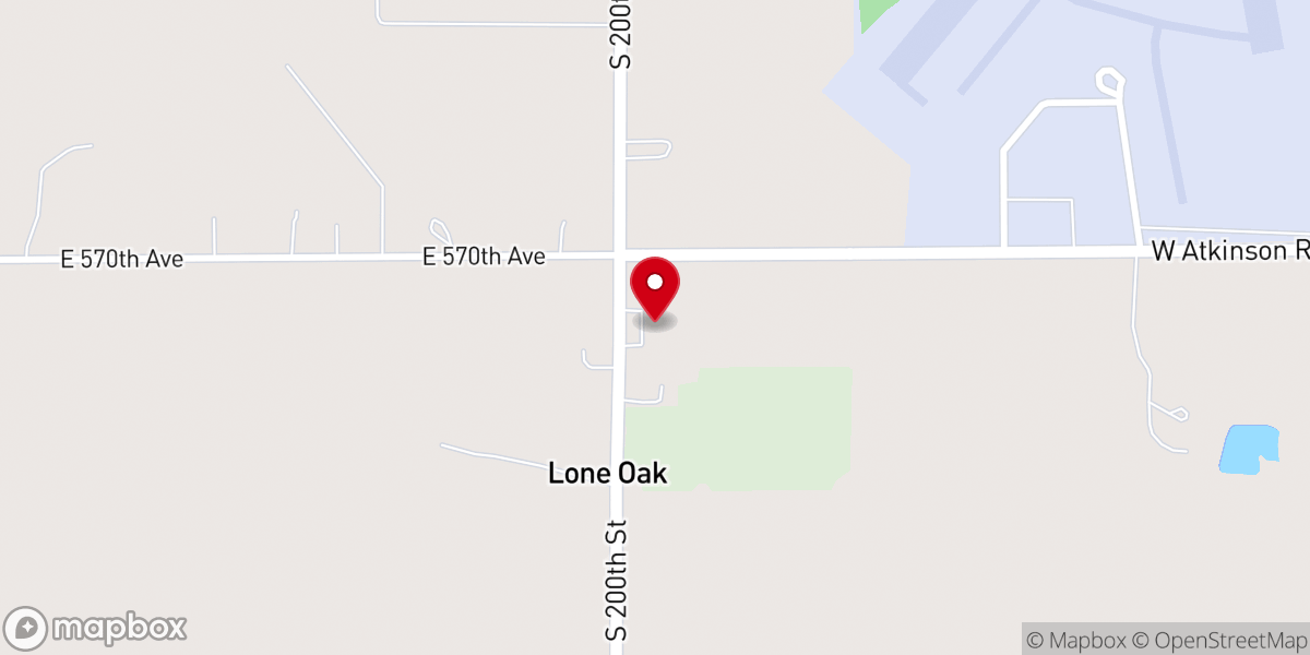 Map showing location of Lebanon Church