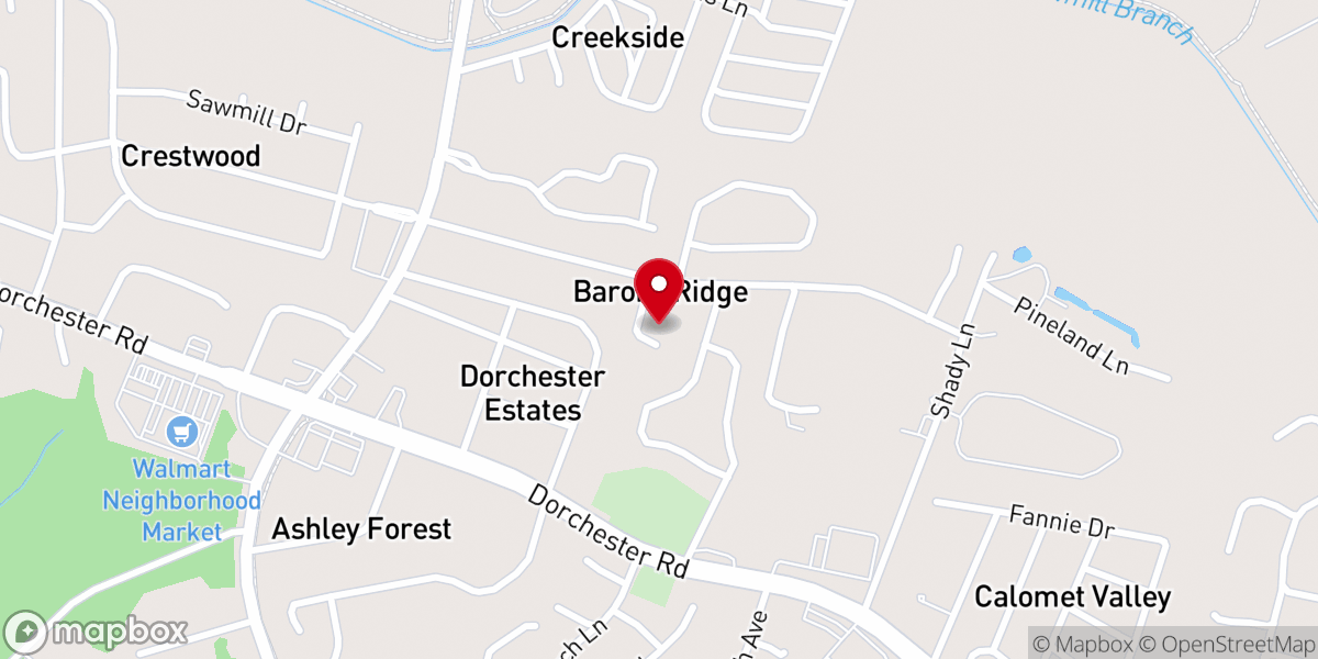Map showing location of New Ashley Baptist Church