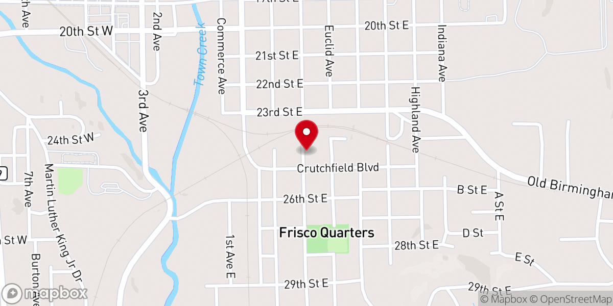 Map showing location of Saint James Christian Methodist Episcopal Church