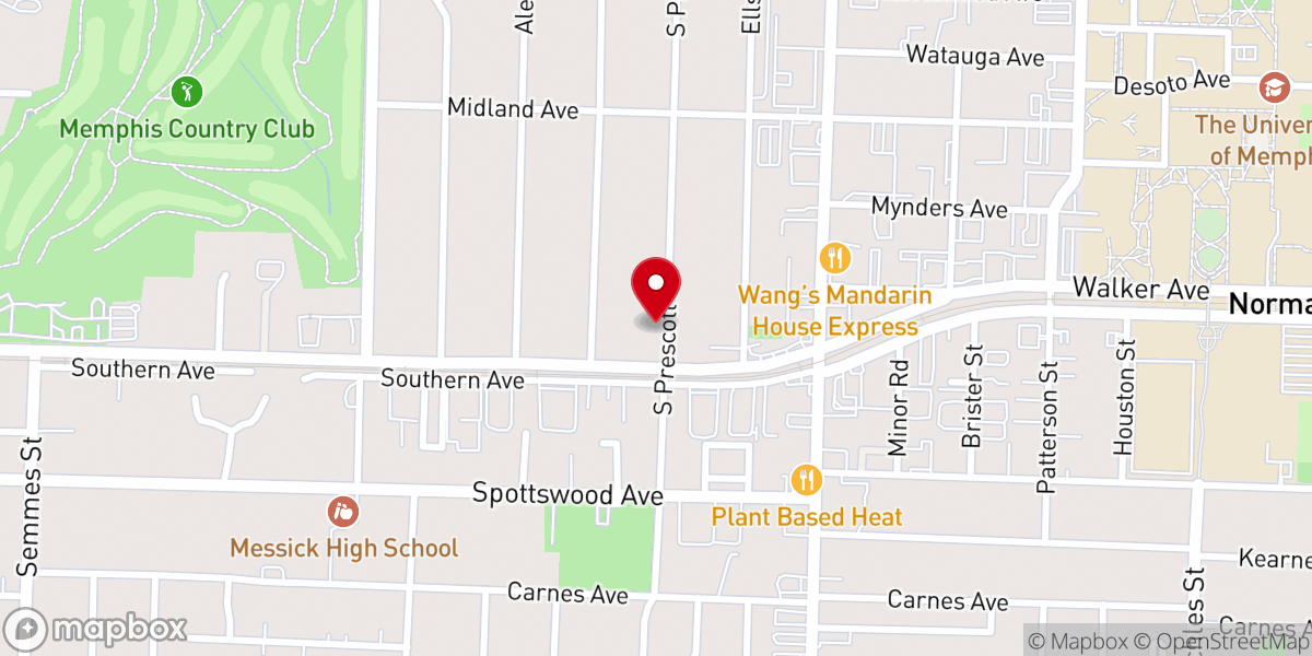 Map showing location of Buntyn Presbyterian Church