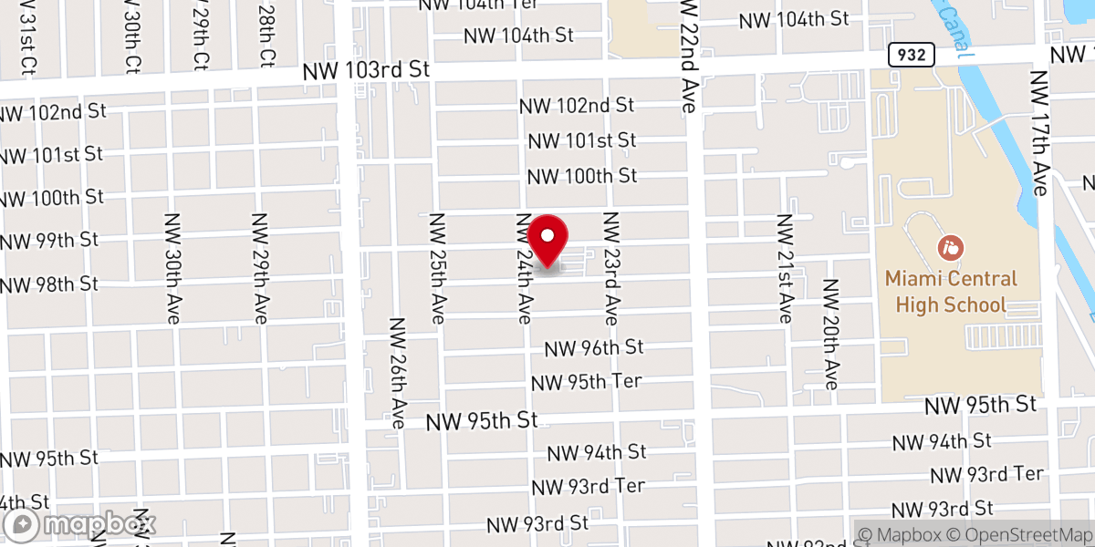 Map showing location of Bible Baptist Church