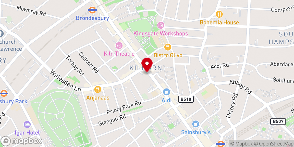 Map showing location of Ruach City Church - Kilburn