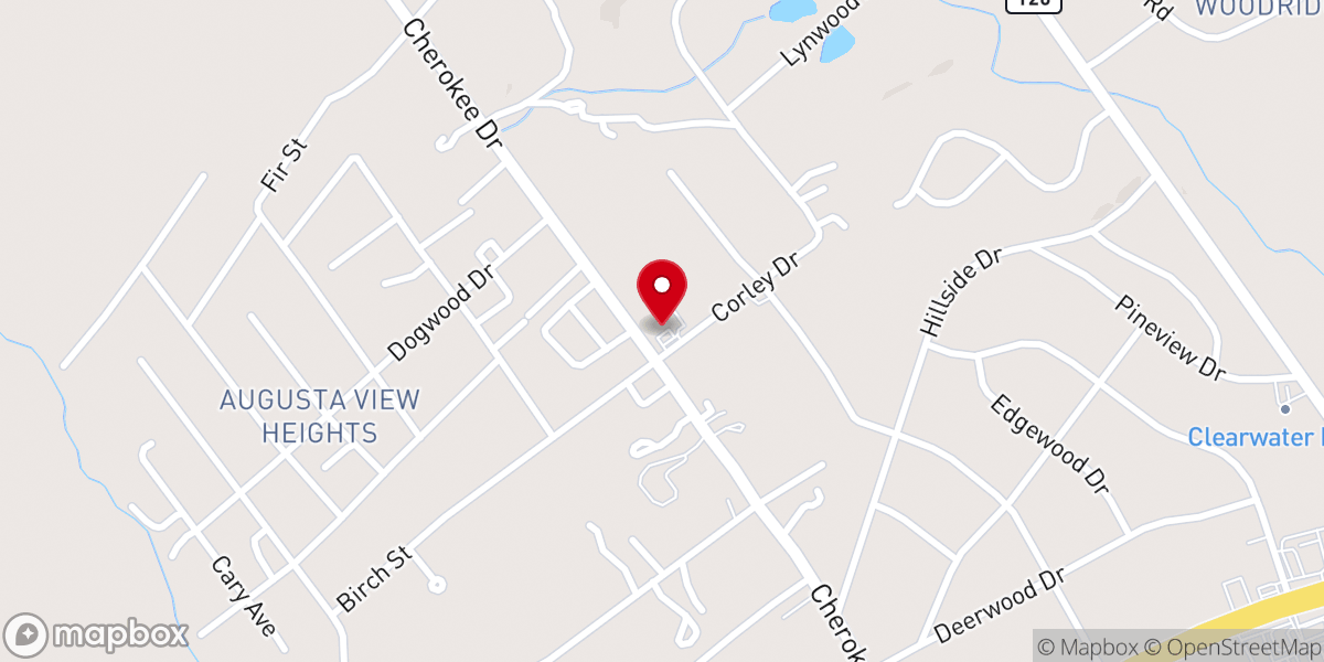 Map showing location of Woodridge Baptist Church