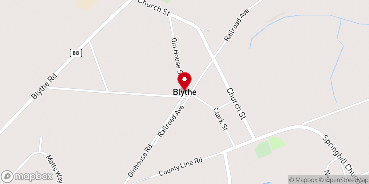 Map showing location of Second Hopeful Baptist Church