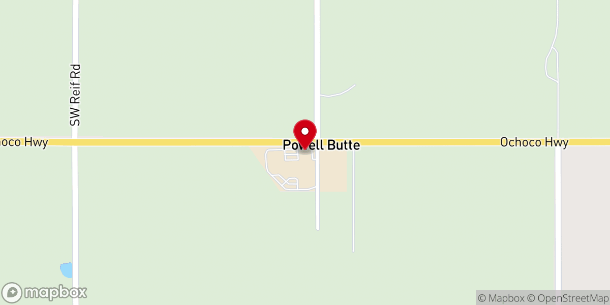 Map showing location of Powell Butte Christian Church