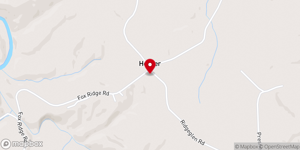 Map showing location of Glade Creek Union Baptist Church