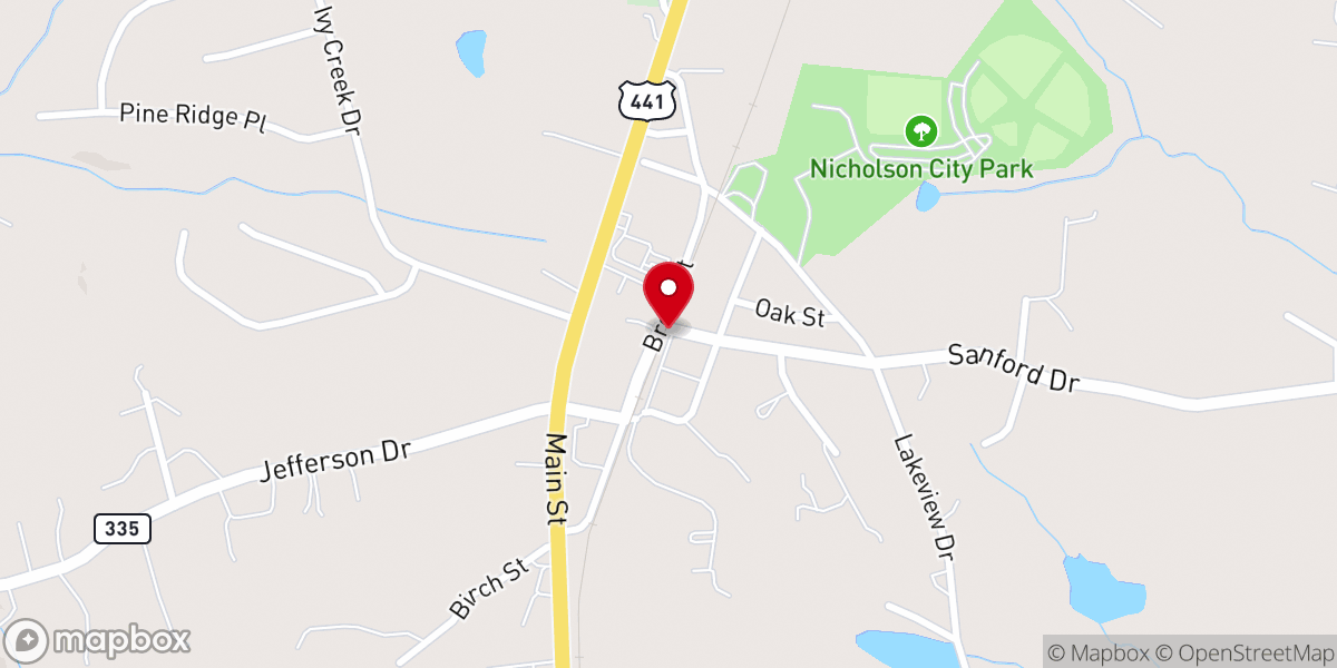 Map showing location of Nicholson