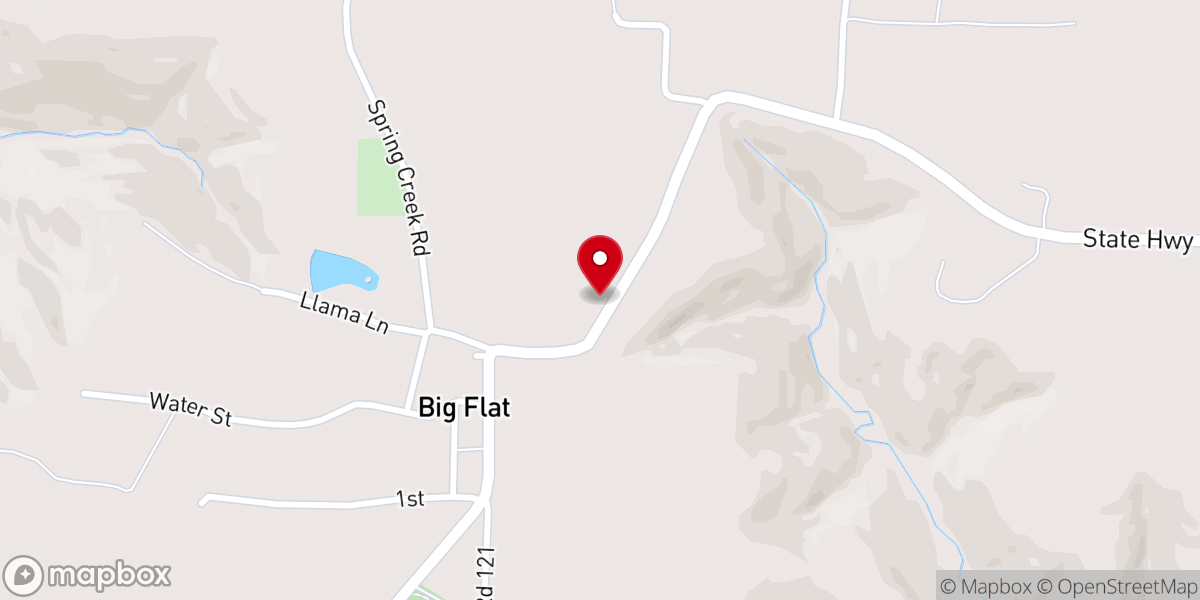 Map showing location of Big Flat Church of Christ