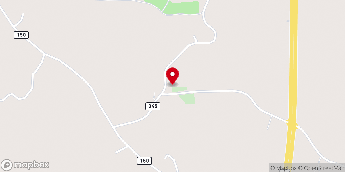 Map showing location of Rolling Creek Baptist Church