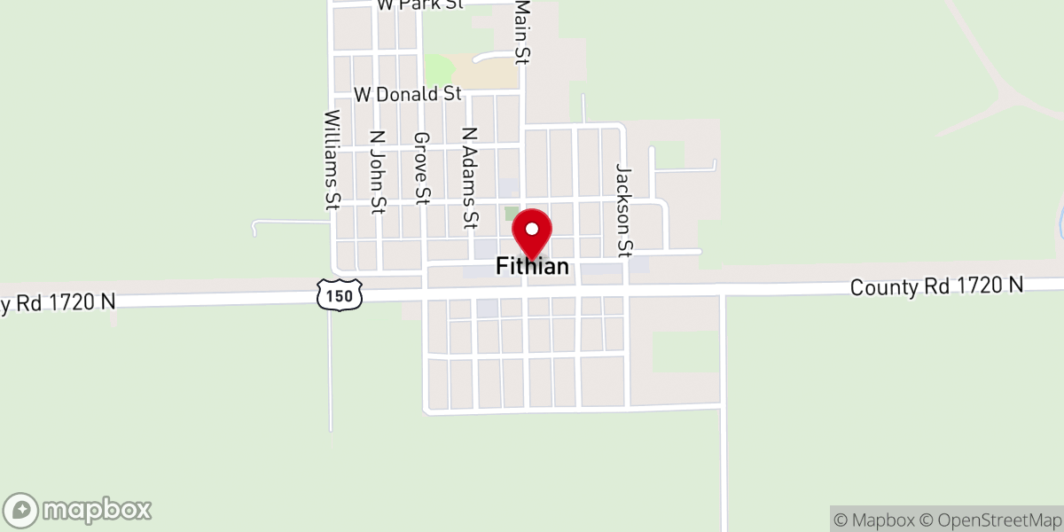 Map showing location of Fithian