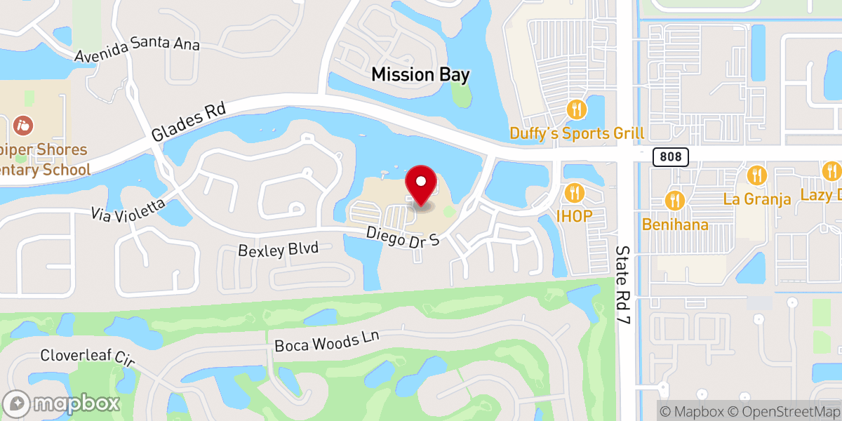 Map showing location of Coastal Community Church: West Boca Location